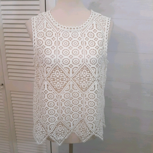 Anthro Deletta lace blouse top small *C - Picture 2 of 8